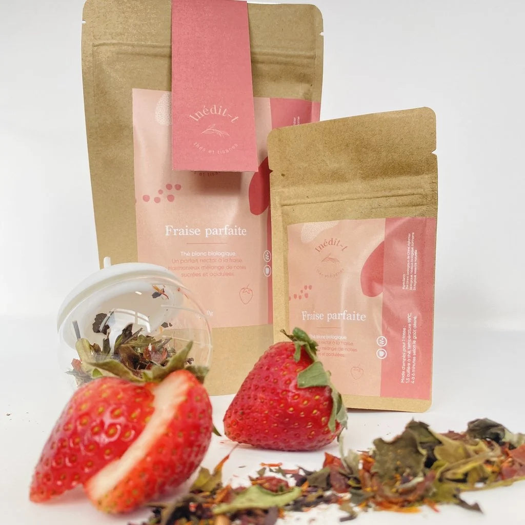 INÉDIT-T | Thé blanc fraise parfaite 10 gr.